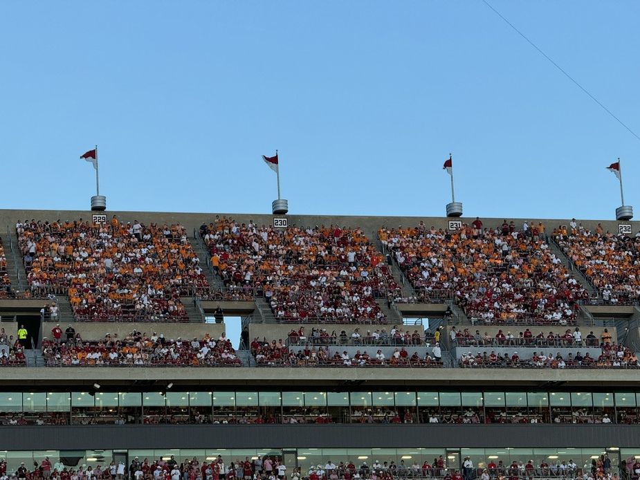 Lots of Tennessee fans in Volunteer Orange claimed seats at Gaylord Family Memorial Stadium