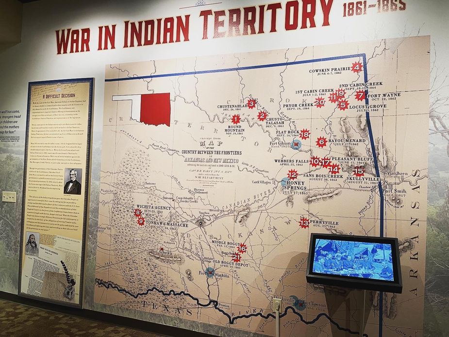 Exhibits cover a wide range of topics, including how tribes were impacted by the Civil War. Photo by Nathan Gunter
