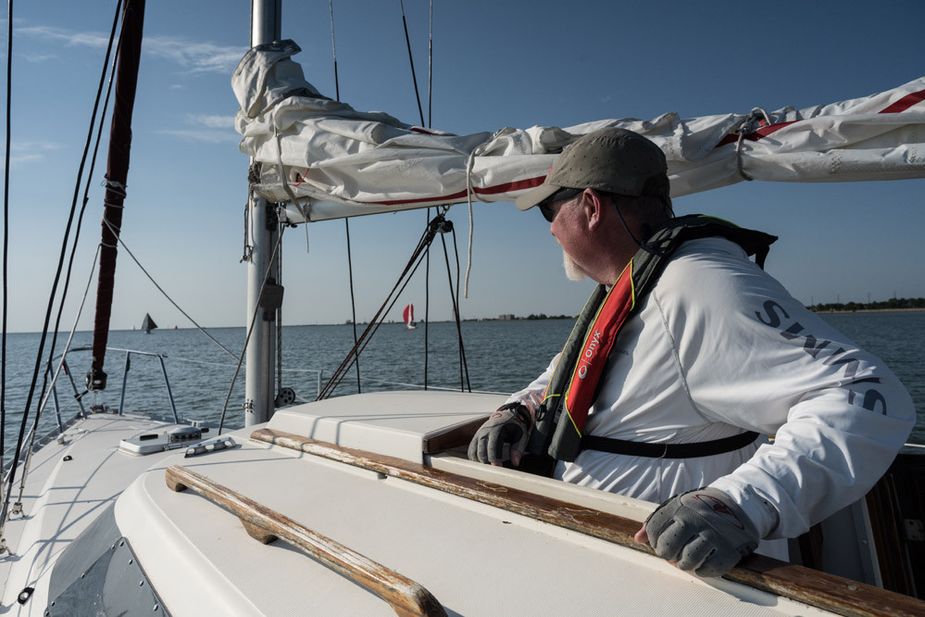 Rodney Brown has been sailing at Lake Hefner since the mid-1990s. Photo by David Joshua Jennings