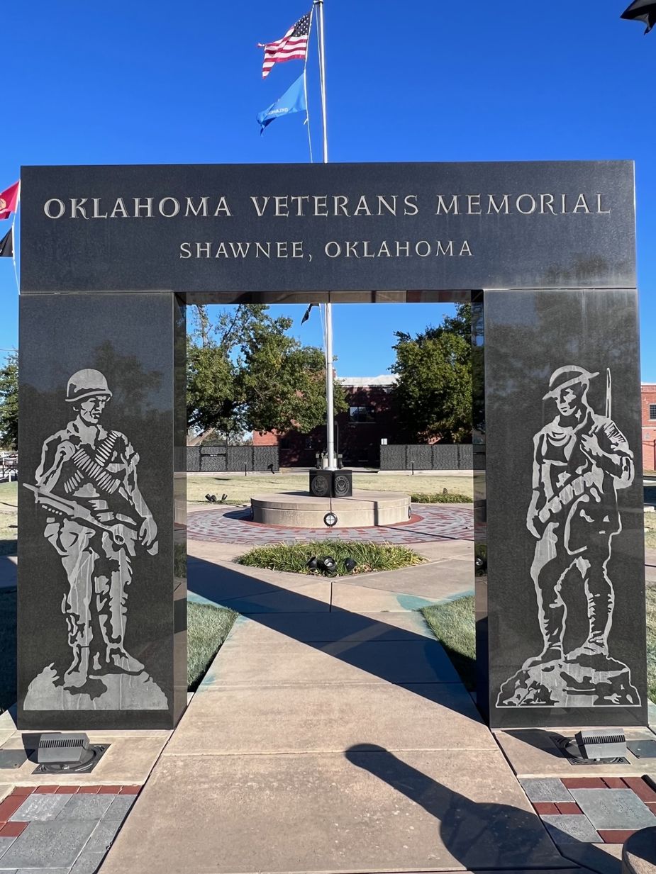 Shawnee's veterans memorial pays tribute to all of the state's fallen service members. Photo courtesy Visit Shawnee