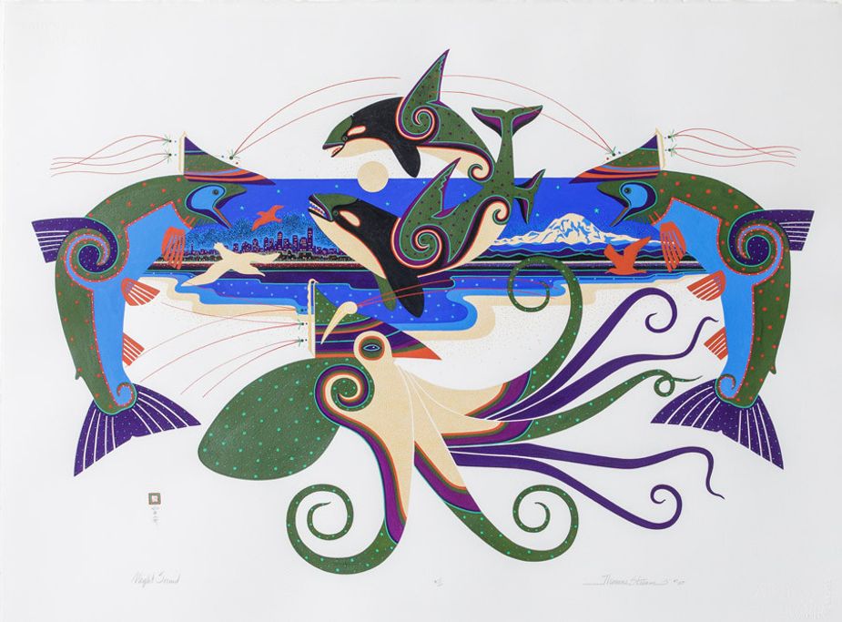 Night Sound by Thomas Stream, 2007, gouache on paper, is in the OSU Museum of Art’s permanent collection. OSU Museum of Art