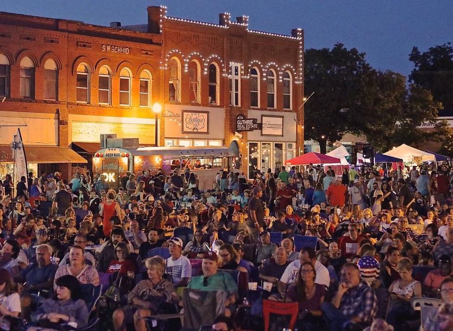 Red Brick Nights, Guthrie's favorite summertime street party, returns this Saturday night with live music, entertainment, and plenty of food trucks and vendor booths. Photo courtesy Red Brick Nights