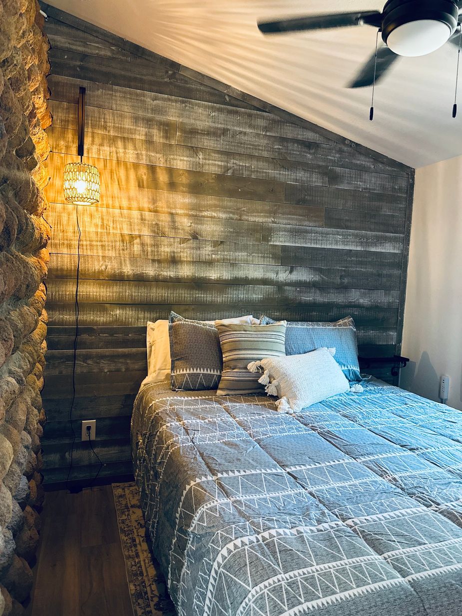 One of the three bedrooms in the Isn't She Lovely cabin in Medicine Park. Photo courtesy Lisa Anshuz