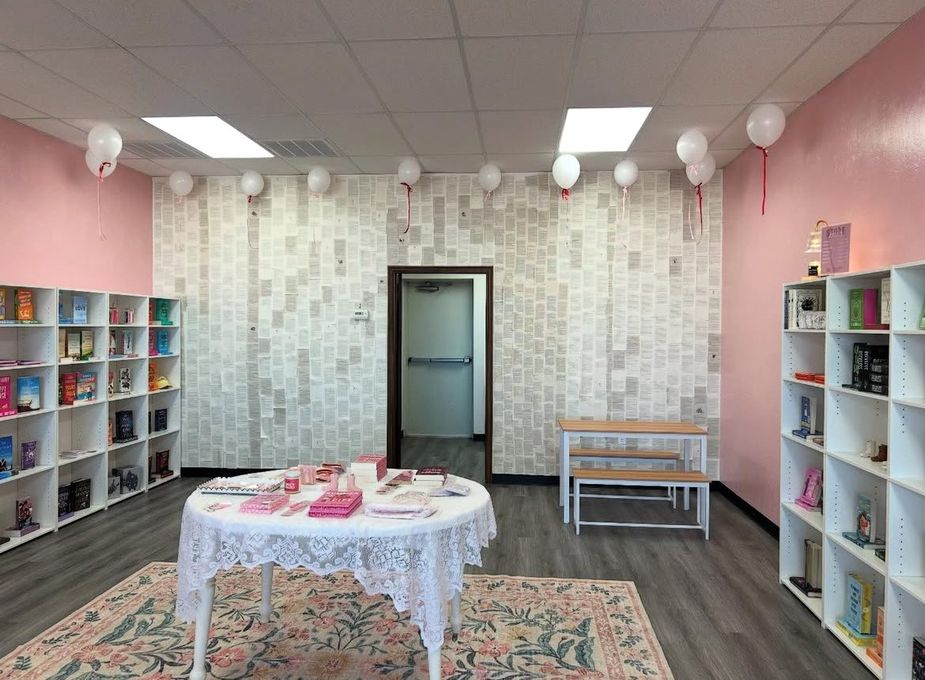 A cute and cozy storeroom is home to a great inventory or romance, fantasy, and other book, plus plenty of special events. Photo courtesy Lost & Bound