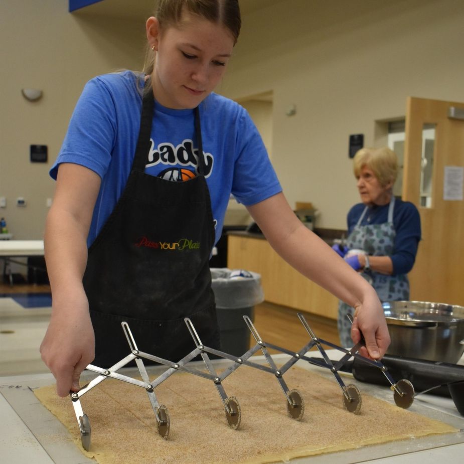 Rolls, sausage, and all sorts savory and sweet German pastries make the German Feast & Auction at Clinton's Corn Bible Academy a delicious community tradition. Photo courtesy Corn Bible Academy