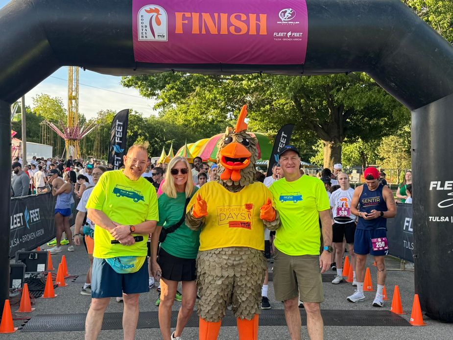 Broken Arrow's Rooster Day Festival packs in a lot of activity, including a carnival, parade, and 5K race. Rosco the Rooster mascot presides over it all. Photo courtest Rooster Days Festival