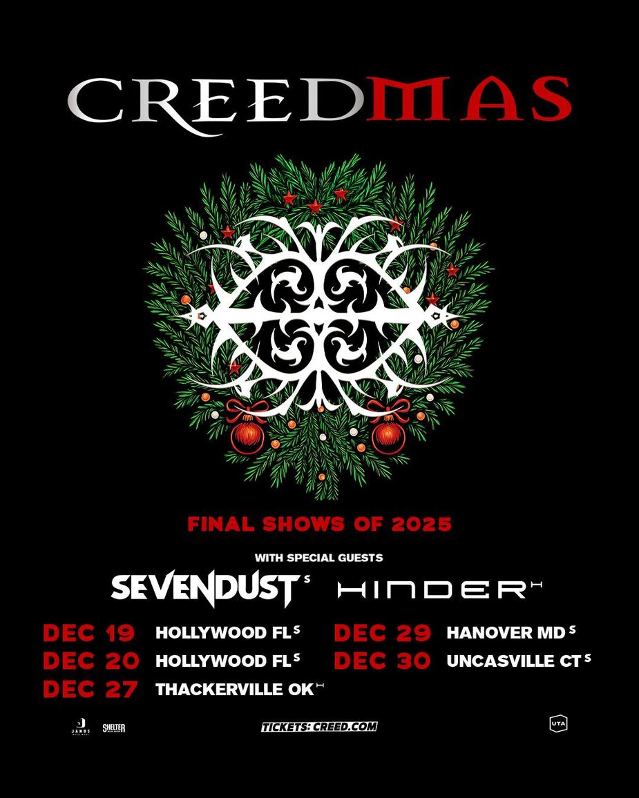 Your favorite hard rockers Creed host the holidays their way during their Creedmas tour stop at WinStar World Casino in Thackerville.