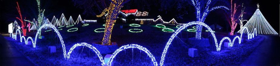 The Downs Family Christmas Lights in Norman take months to set up, but it's all for a good cause: supporting the Regional Food Bank of Oklahoma. Photo courtesy Downs Family Christmas Lights