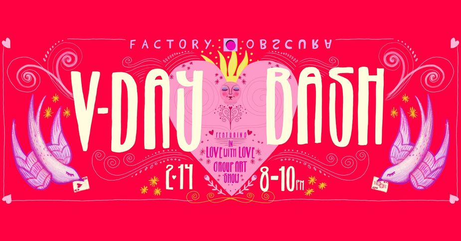 A great way to spend this Valentine's Day is at Factory Obscura's Mix-Tape V-Day Bash in Oklahoma City, where live music and works from the In Love with Love group art exhibition will have hearts afluter. Image courtesy Factory Obscura