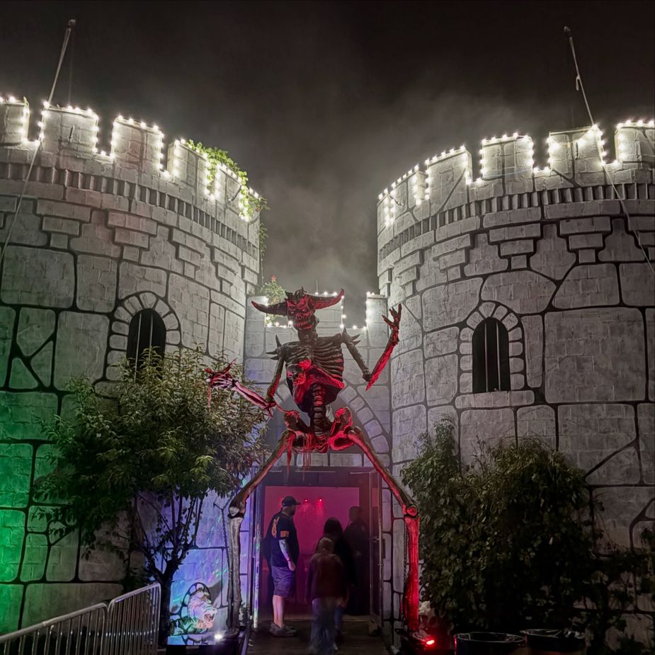The Castle of Muskogee gets a spooky makeover for the Haunted Castle Halloween Festival, open through Halloween night. Photo courtesy Castle of Muskogee