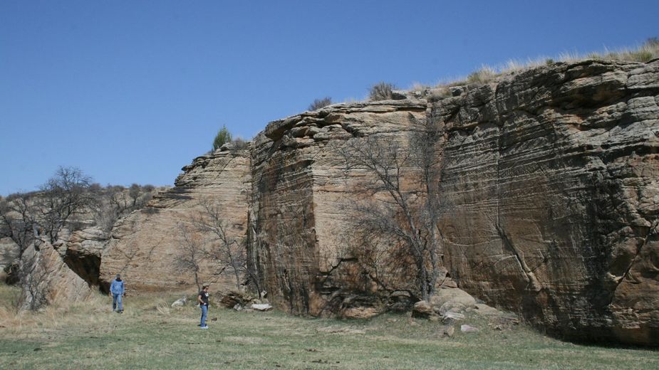 Autograph Rock near Boise City is a historical record of travelers from the past. Photo courtesy National Park Service