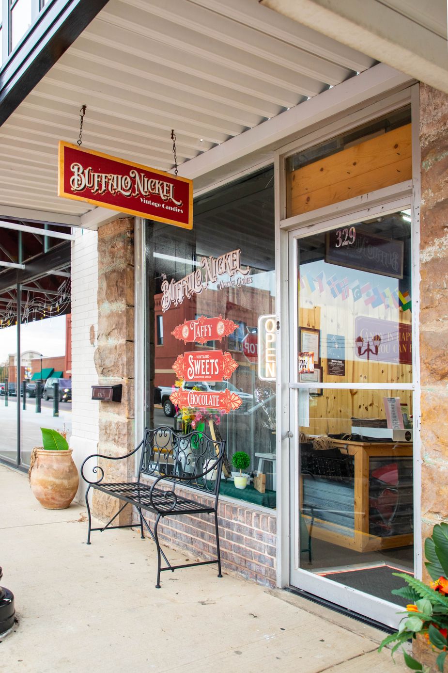 The Buffalo Nickel Vintage Candies was opened by Cory and Kelly Richards in May 2023. Photo by Saxon Smith / Oklahoma Tourism