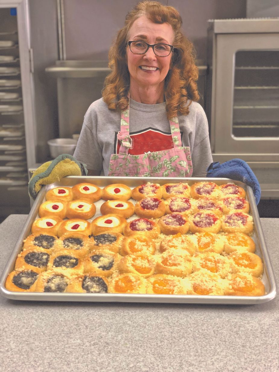 Cecilia Hecker of Prague made a variety of kolaches to sell at this year's Kolache Festival. Photo by Sharon Maggard