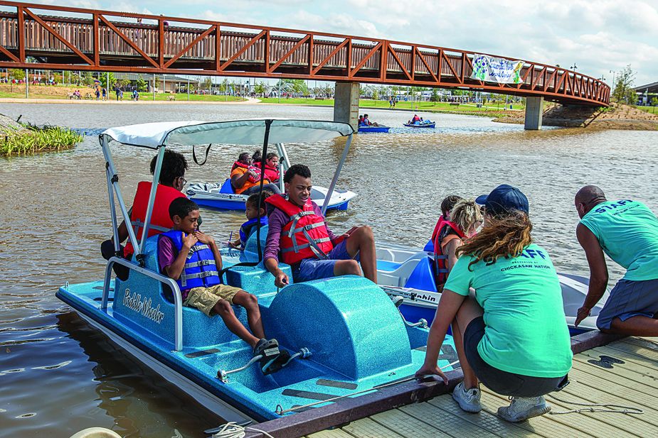 Visitors can rent paddle boats at the boathouse. Photo by Doug Hoke