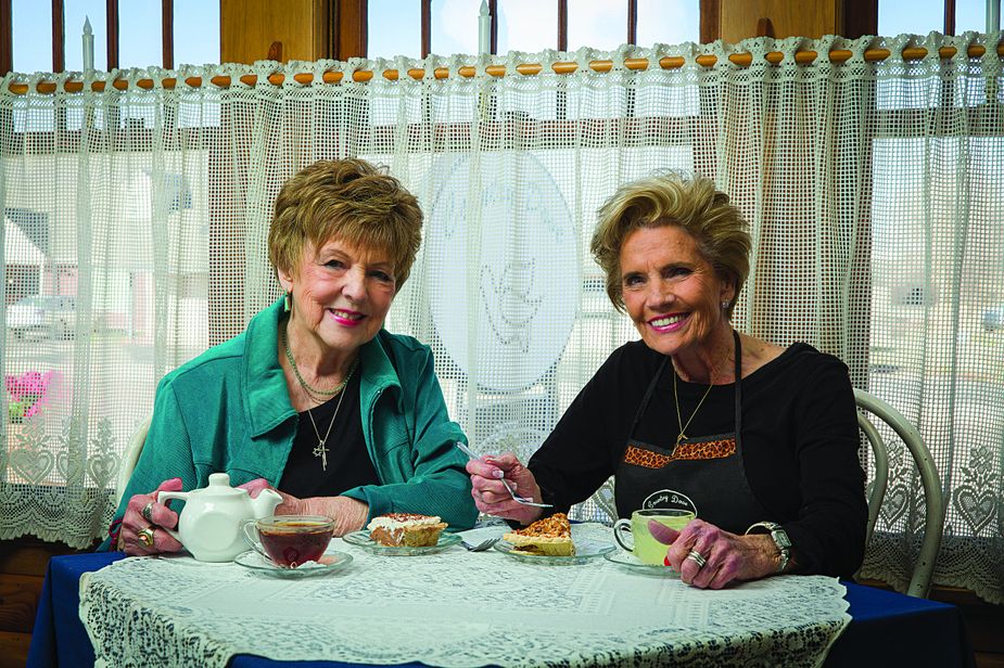 Glenna Hollis, left, and Kay Farmer are happy to share a meal with Country Dove visitors. Photo by Brent Fuchs