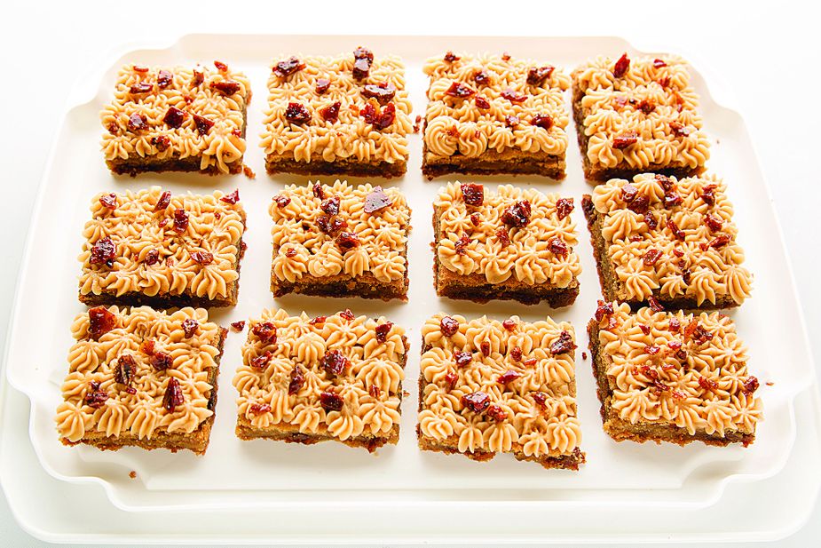 Candied Bacon Blondies by Amanda Warren Marshall. Photo by Lori Duckworth.