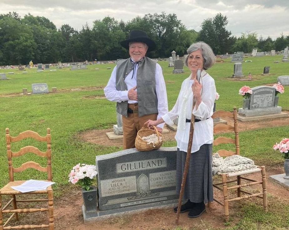 Learn about the past from people pretending to be people who were there during the Doaksville Cemetery Tour in Fort Towson. Photo courtesy Oklahoma Historical Society