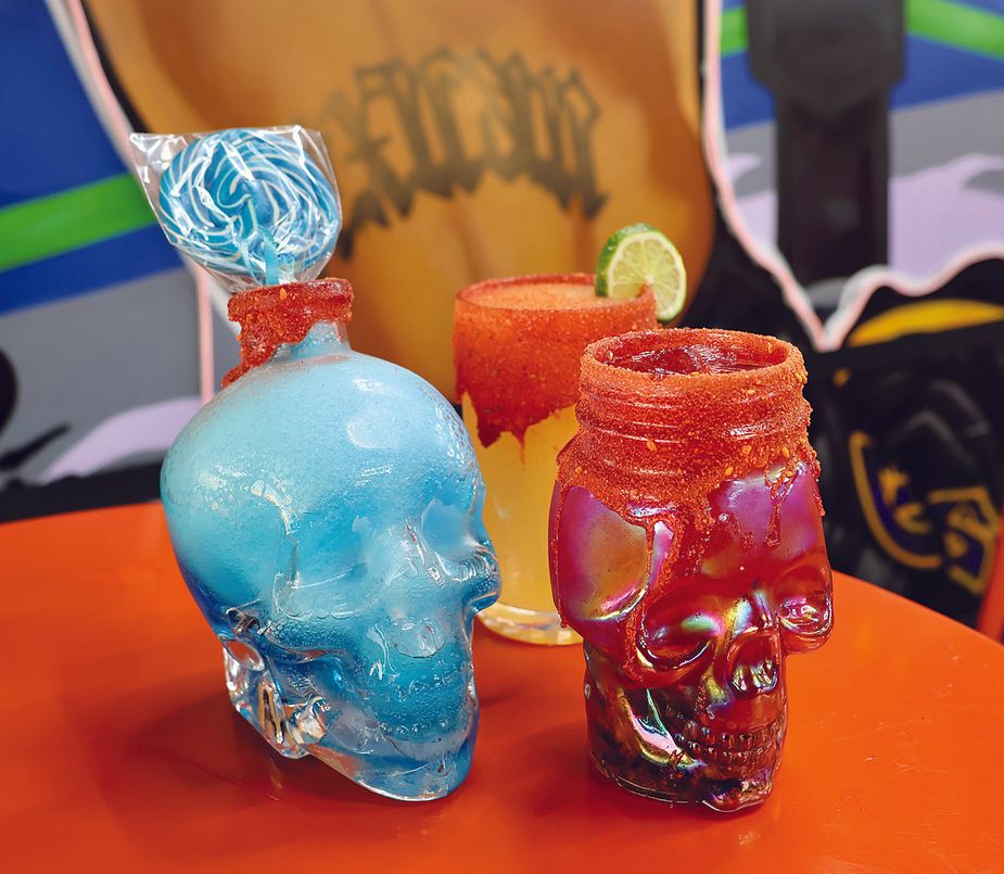 El Chilango’s menu includes an array of of fruity cocktails like Blue Magic and Blood Magic. Photo by Zoe Elrod