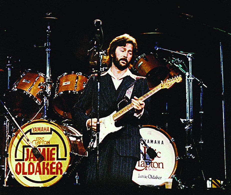 Eric Clapton, performing with Jamie Oldaker on drums. Photo courtesy Jamie Oldaker Photo Collection