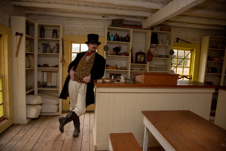 A historic reenactor at Fort Towson Living History Education Day. Photo by Lori Duckworth