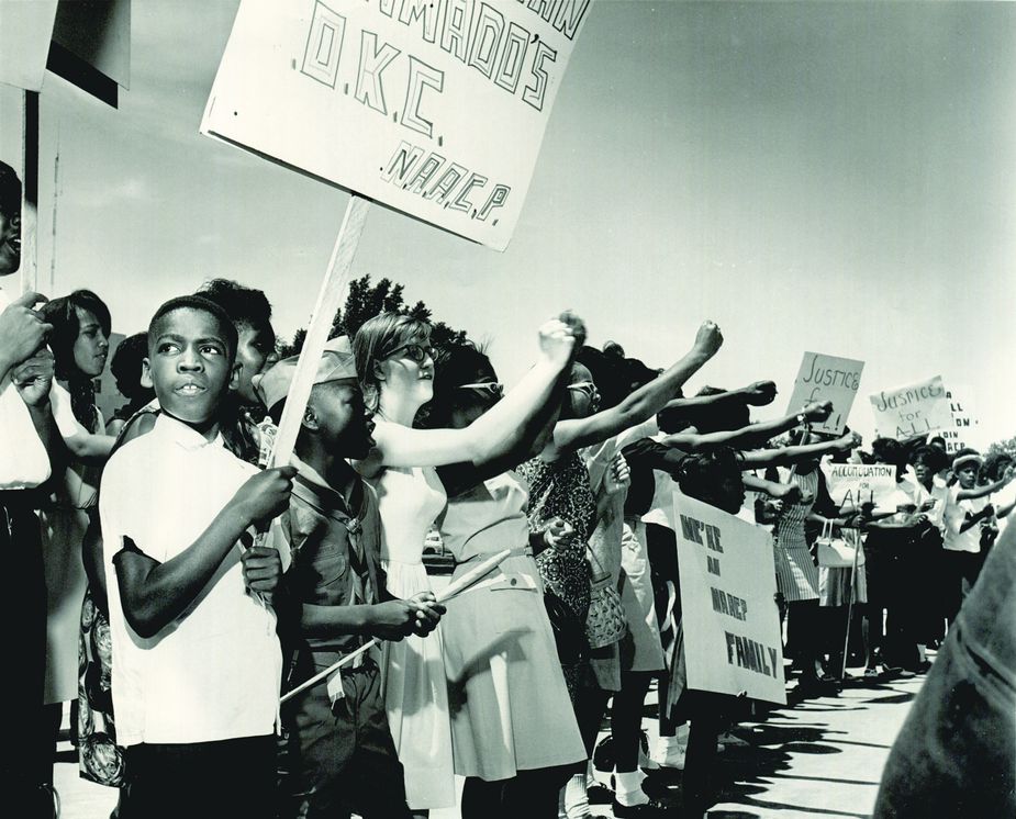 Civil rights protesters marched at the Oklahoma State Capitol on June 7, 1964. Photo courtesy Oklahoma Historical Society