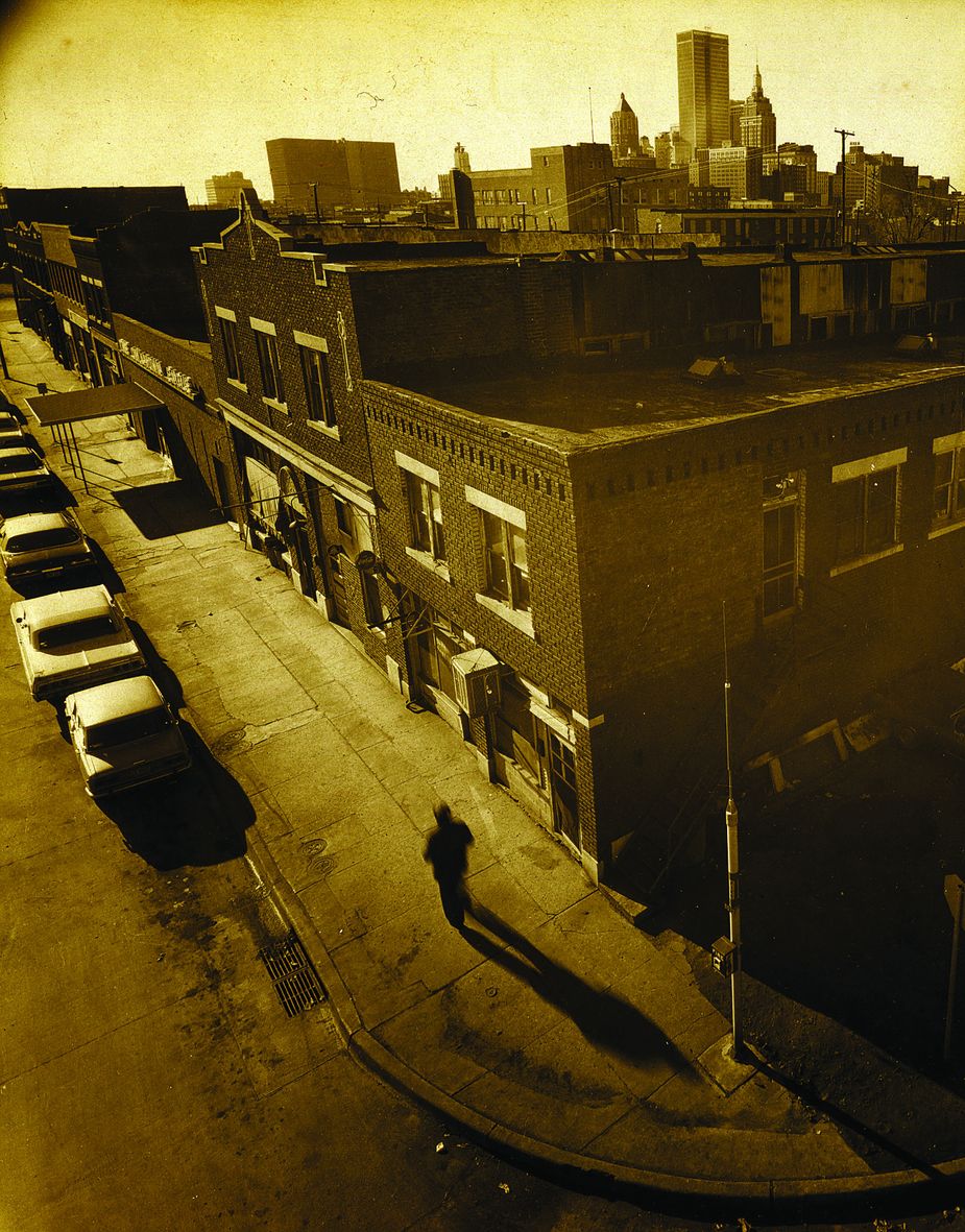 A view of downtown Tulsa from Greenwood, 1972 Photo by G. Oscar Herron