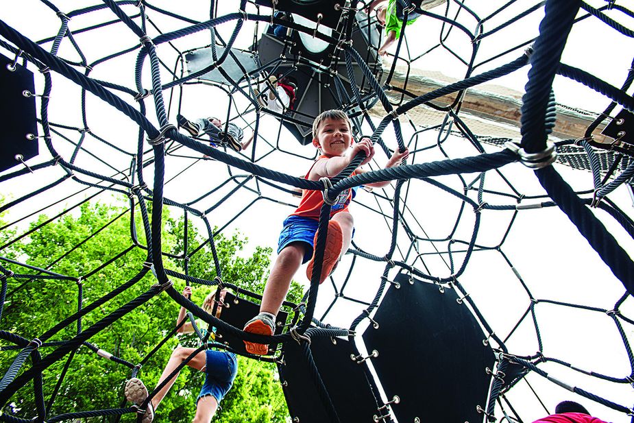 Kids hang on the Skywalk Forest. Photo by Melissa Lukenbaugh.