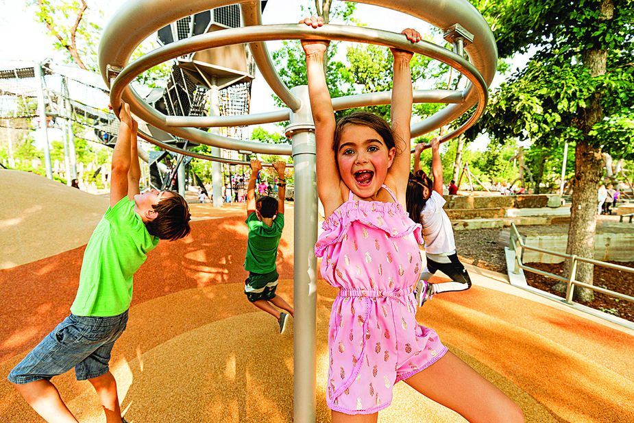 Chapman Adventure Playground is one of the most-popular attractions among many at Gathering Place. Photo by Shane Bevel.