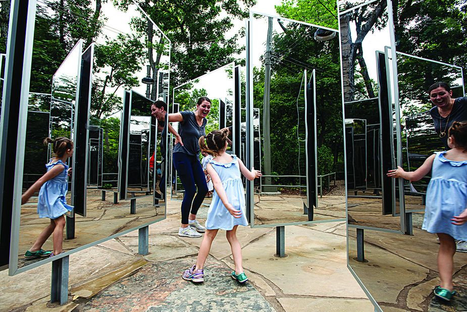 The Mirror Maze in the Sensory Garden. Photo by Melissa Lukenbaugh.