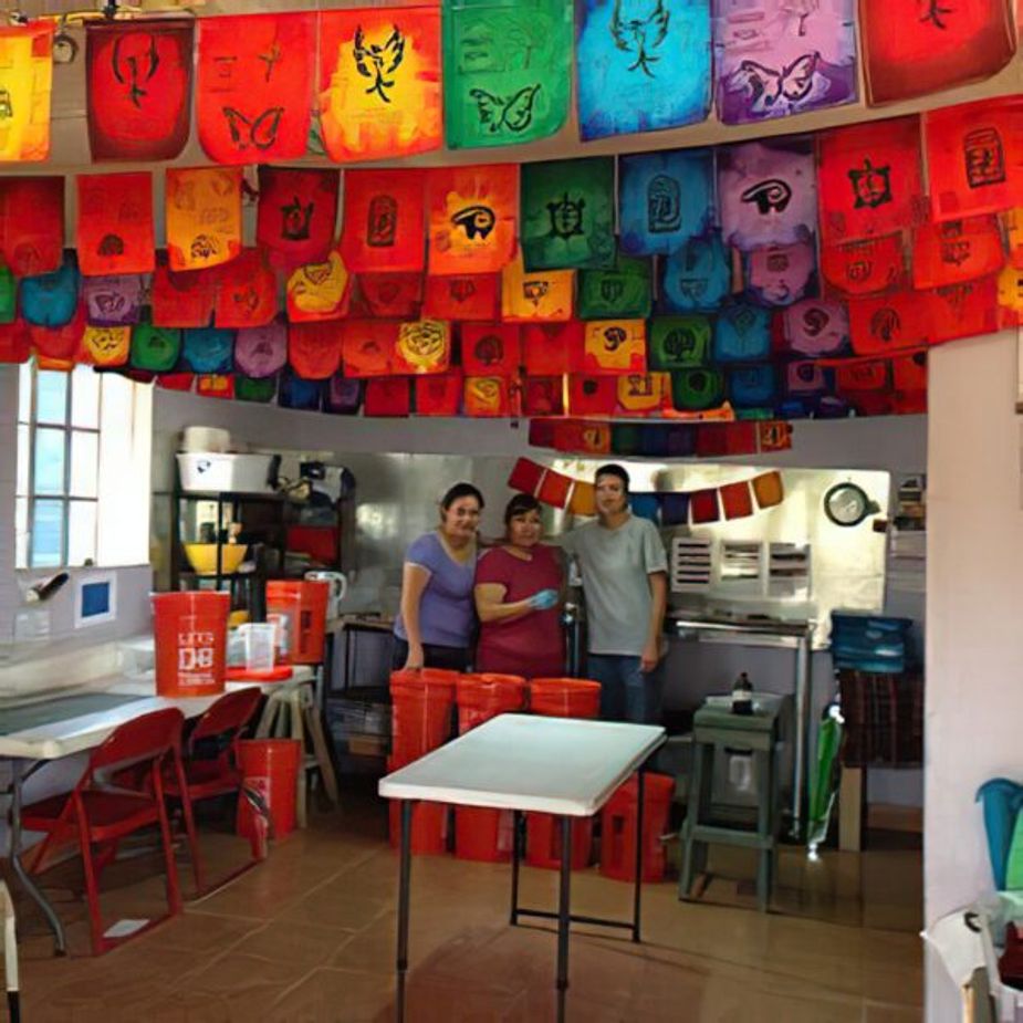 Guerrilla Prayer Flags from Mexiico are just one of the international items available in the Pambe Ghana Global Market. Photo courtesy Pambe Ghana