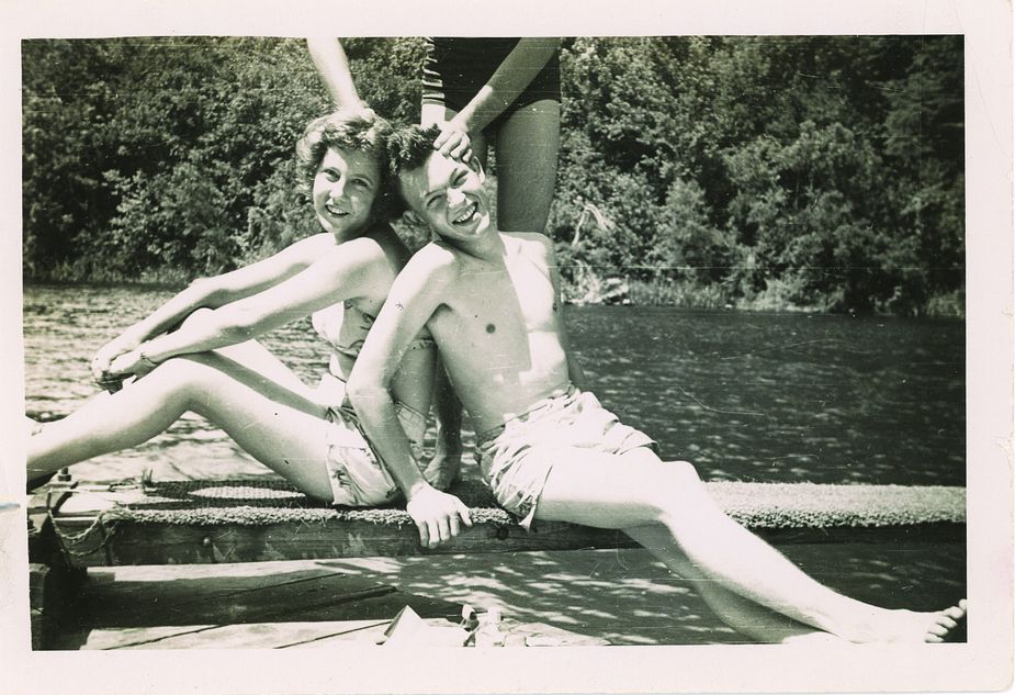  Harold Stevenson and his lifelong friend Alta Fly at a summer arts camp at Broken Bow Lake in the 1940s. Photo courtesy Dian Jordan