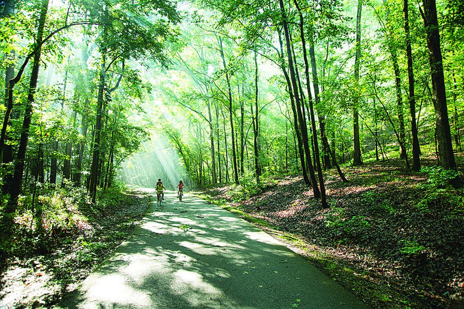 Cyclists, hikers, and anyone else who likes to get outside will benefit from the extensive system of trails and paved roads at Beavers Bend State Park. Photo by Kim Baker/Oklahoma Tourism
