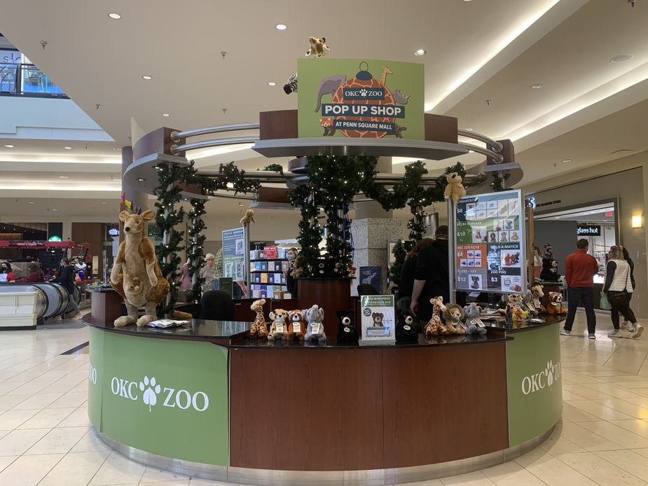 Penn Square Mall in Oklahoma City hosts the OKC Zoo's Pop-Up Shop this season.