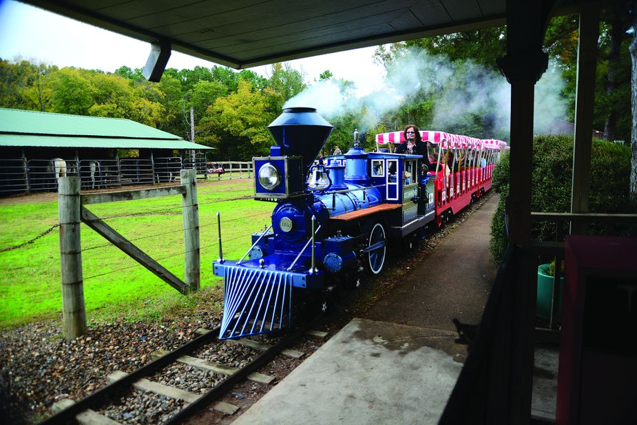 The train leaves the station about every half hour at Beavers Bend Depot and Trail Rides. Photo by Kim Baker