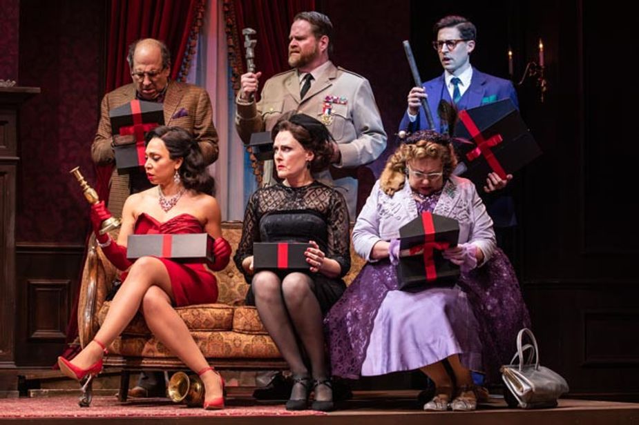 Everyone's favorite whodunnit board game gets the stage show treatment in Clue, playing this week at Tulsa Theater. Photo courtesy Celebrity Attractions