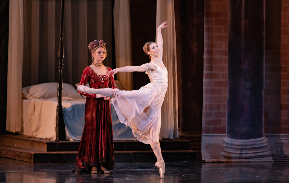 Lady Capulet with Juliet in Oklahoma City Ballet's production of "Romeo and Juliet." Photo by Aaron Gilliland.