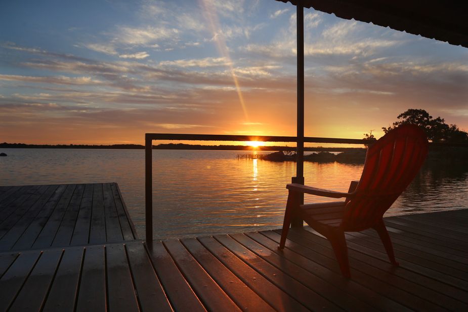 View from the floating cabins at Lake Murray State Park. Photo by Megan Rossman