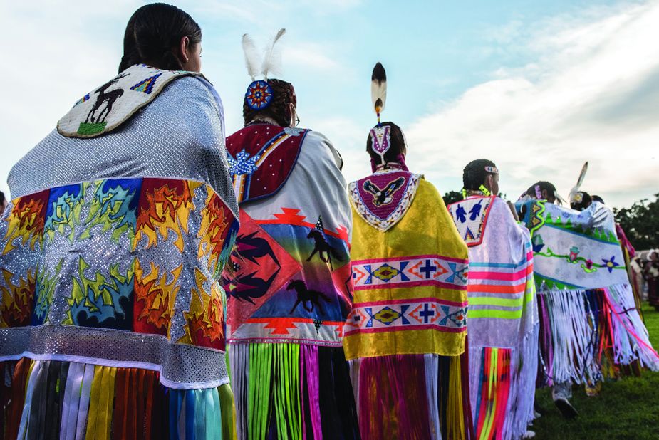 Language programs and cultural events like the annual Sac and Fox powwow in July offer ways for Native Americans to integrate their spoken languages into modern life.