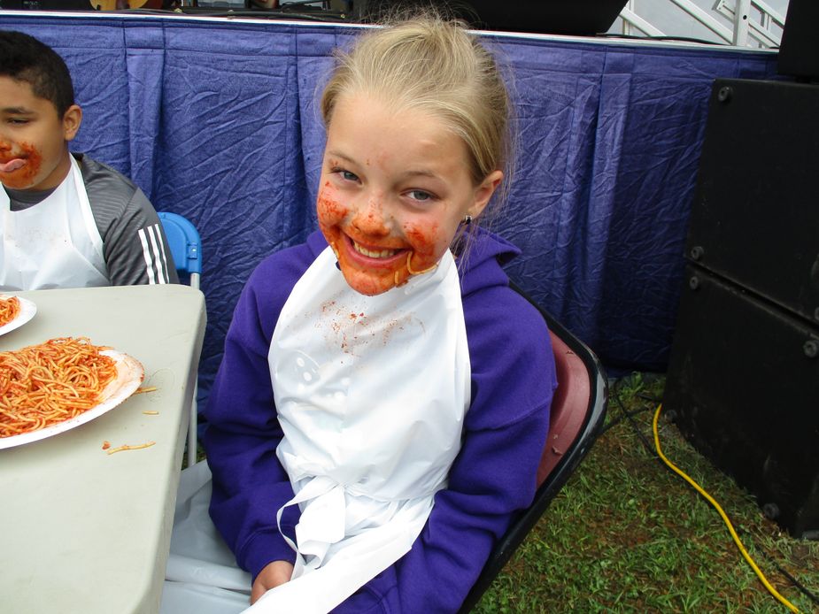 The fun doesn't have to get messy at the McAlester Italian Festival, but the spaghetti-eating competition definitely will. Photo courtesy McAlester Italian Festival