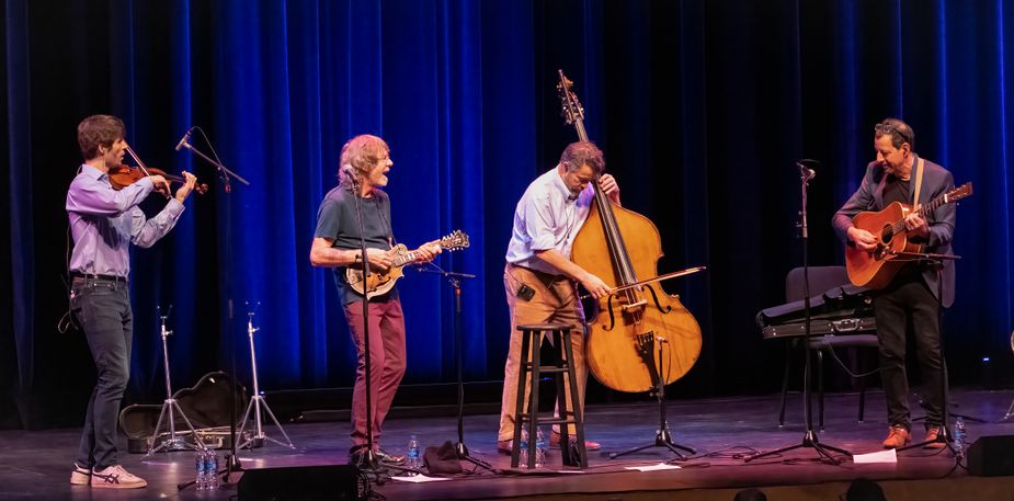 Edmond's stunning Armstrong Auditorium hosts bluegrass masters Edgar Meyer, Sam Bush, George Meyer, and Mike Marshall. Photo provided by Armstrong Auditorium