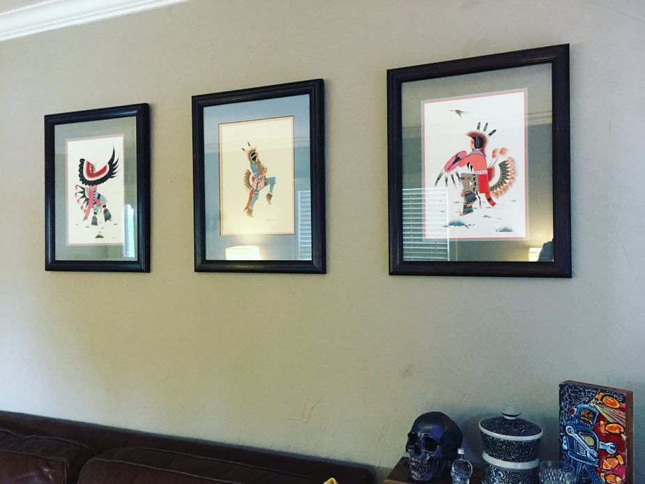 Series of three Native American paintings