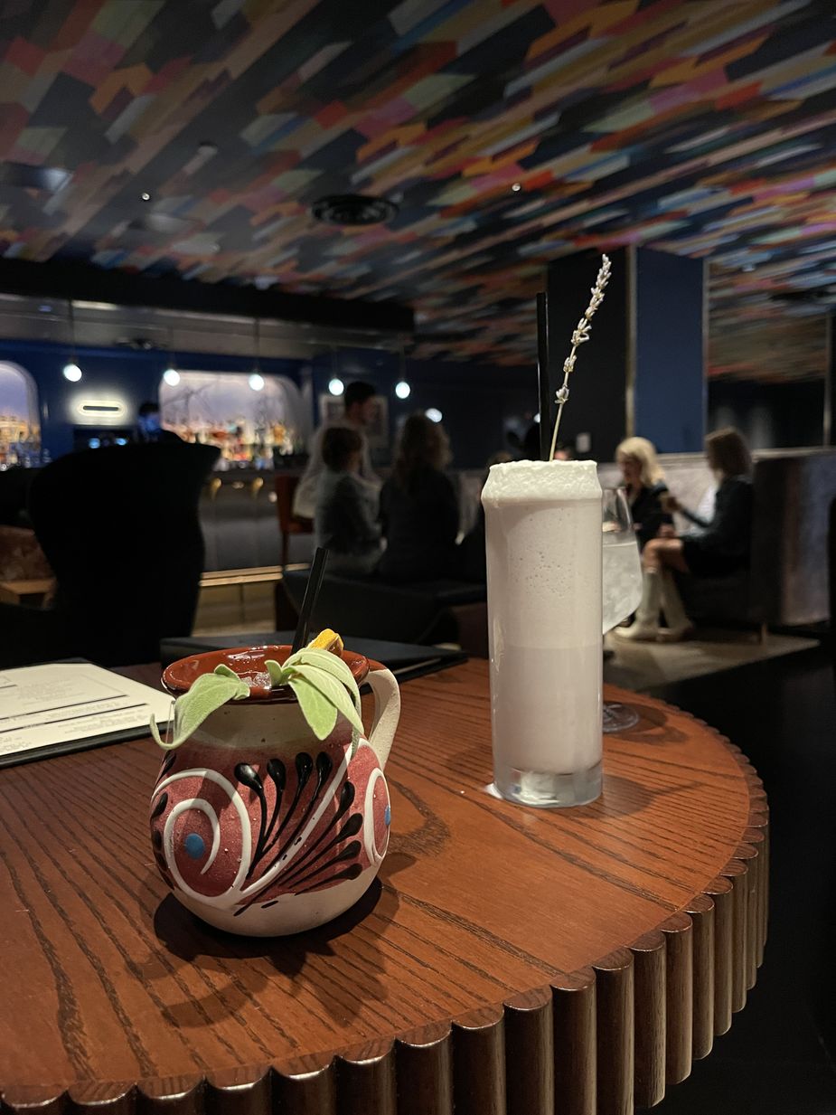 From left, the Jack Kerouac and the Colette at the Library of Distilled Spirits in downtown Oklahoma City’s The National