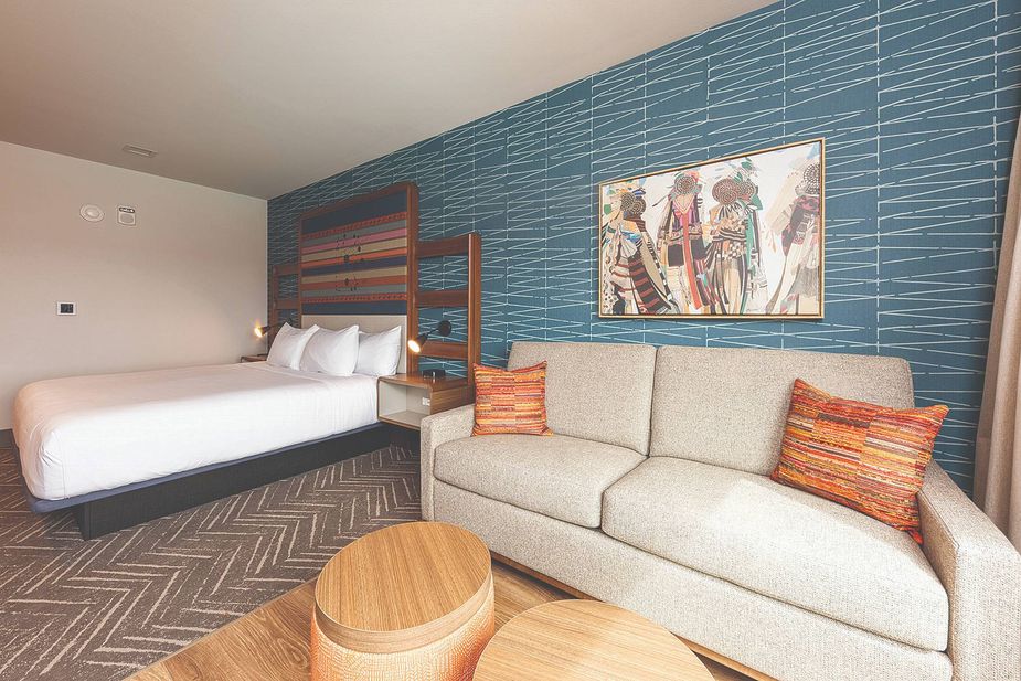 After they splash the day away, guests can cozy up in well-appointed hotel rooms. Photo by Saxon Smith