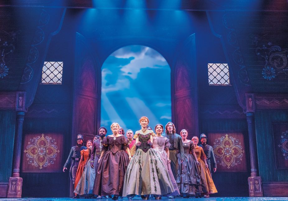 Watch as Anna (played by Caroline Innerbichler) and the rest of the *Frozen* company bring this chilly tale to Oklahoma City's Civic Center Music Hall. Photo by Deen van Meer