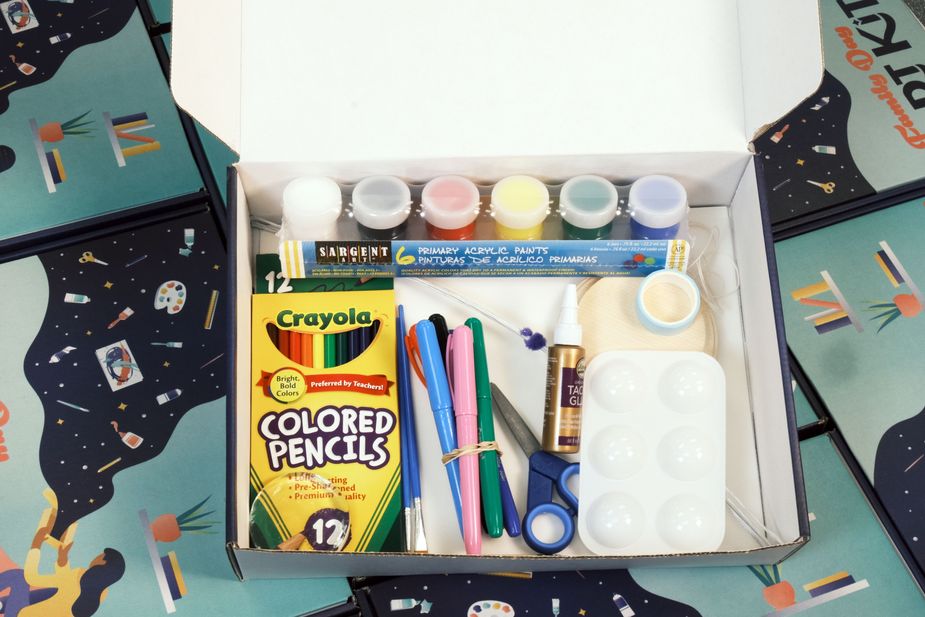 A peek inside the OKCMOA Family Art Day Kit