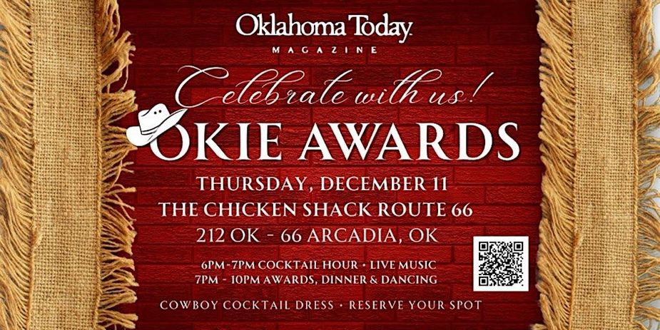Join the entire Oklahoma Today team for a night of honors, amazing food, and Oklahoma style hospitality at the Okie Awards, taking place this Thursday at The Chicken Shack in Arcadia.