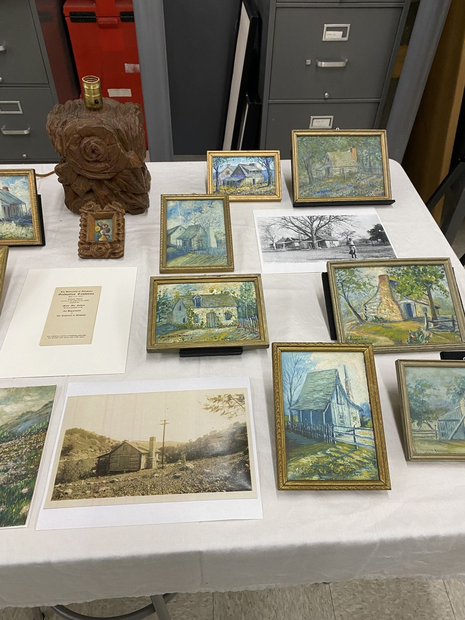 Some collected works by Ola Alice Forbes Wickham at the Museum of the Great Plains in Lawton. Photo by Karlie Ybarra