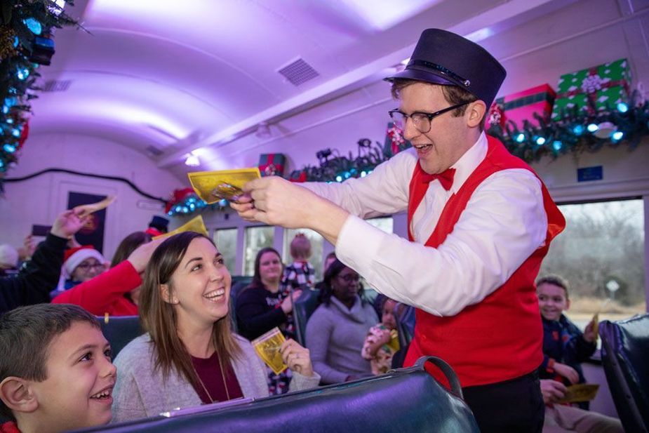 Get your ticket punched for real at The Polar Express Train Ride, an in-person experience themed for the holiday classic story that begins this weekend at Oklahoma City's Oklahoma Railway Museum. Photo courtesy Oklahoma Railway Museum