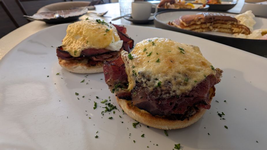 Pastrami Benedict. Photo by Greg Elwell