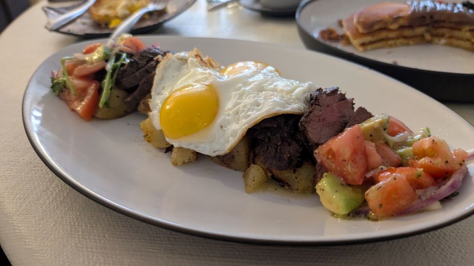 Steak and egg bowl. Photo by Greg Elwell